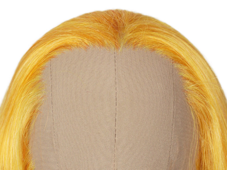 Theatre Lacefront Wig handtied with wefted back - Synthetic hair 17.7inch Yellow- orange