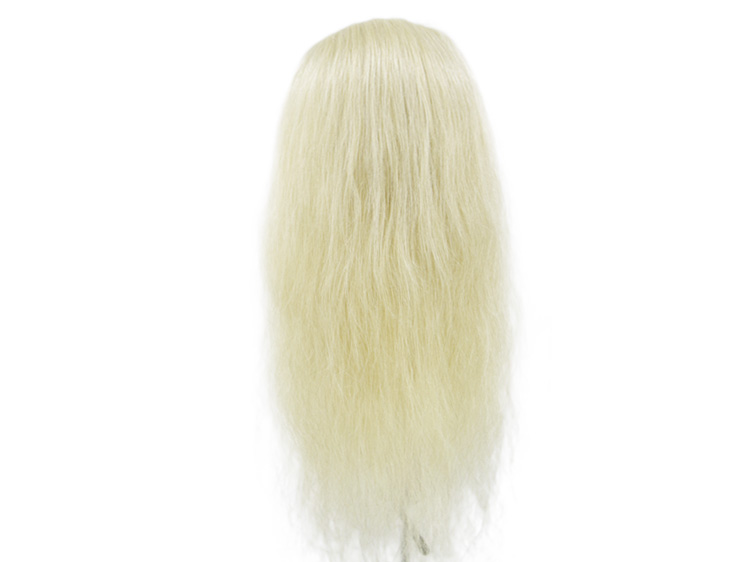 Film Lacefront Wig 100% handtied - Euro hair 19.6-21.6inch Light Blonde Grey