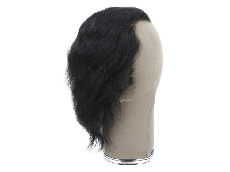 Film Lacefront Wig 100% handtied - Euro Hair 7.8Inch Off Black 
