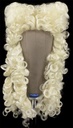 Herrenperücke, Tressiert mit Bänderansatz, Büffelhaar, Styled, Weiss