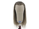 Film Lacefront Wig 100% handtied - European Hair 21-23inch  Dark Brown Grey