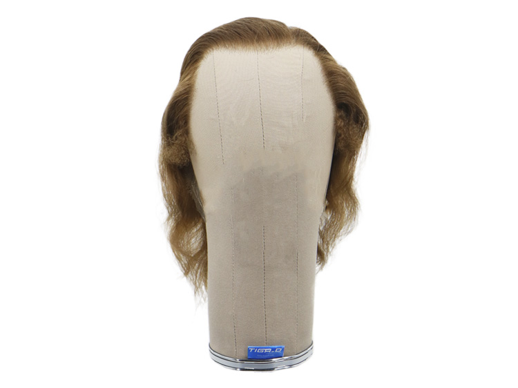 Film Lacefront Wig 100% handtied, European hair  7.8inch  Brown 