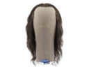 Film Lacefront Wig 100% handtied - Euro Hair,⌀59cm,Hair Length: 25cm, Dark Brown Grey
