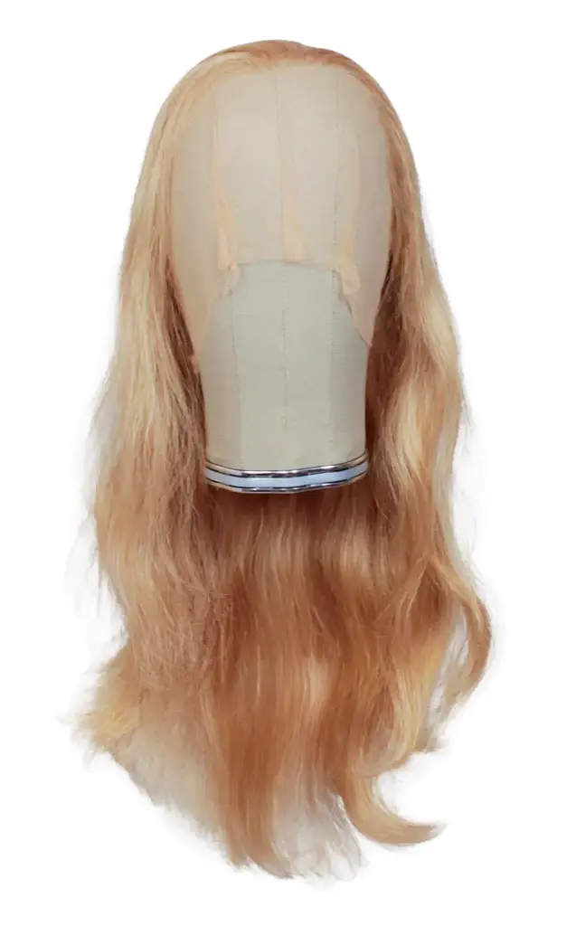 Theaterperücke 100% handgeknüpft mit Tüllansatz -  Kunsthaar 40cm Blond