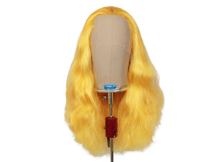 ATB Theatre Lacefront Wig handtied with wefted back - Synthetic hair 17.7inch Yellow- orange