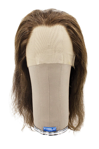 Woman Wig, 100% Hantied in Theatre China Lace, Human Hair 17-26cm (162gr), color Brown 