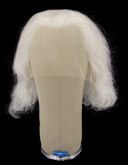 Woman Wig, Back wefted front hantied in Theatre Lace Front, Synthetic Hair 13-20cm (73gr), color White