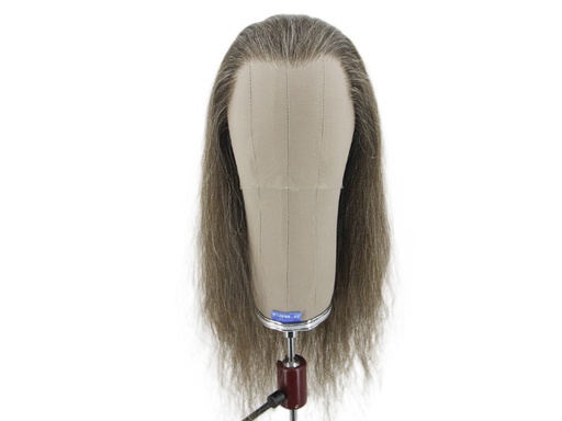[SW-SR-ATB-F-1810-71] Film Lacefront Wig 100% handtied - Euro Hair 21.6-23.6 Dark Brown Grey