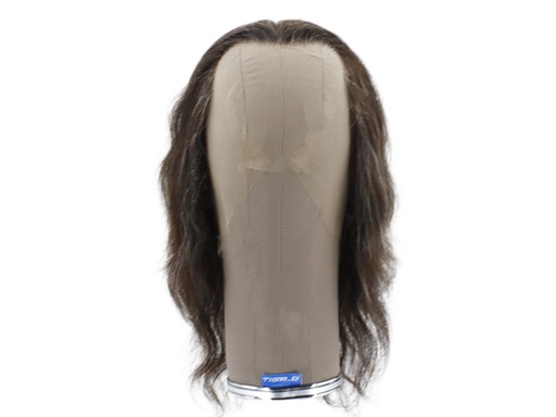 [SW-SR-ATB-F-190626-16] Film Lacefront Wig 100% handtied - Euro Hair 9.8Inch Dark Brown Grey