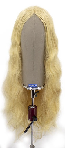 [ATB-REF-00426] Damenperücke, Hinterkopf Teilweise Handgeknüpft mit Bänderansatz, Echthaar, 60cm/23inch,  Hellblond