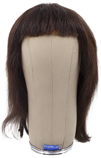 [ATB-REF-00514] Damenperücke, Voll Tressiert, Ansatzhandgeknüpft und Unter Handgeknüpft in Baumwolletüll, Echthaar, 17-31cm(6-12inch) Dunkelbraun Rot