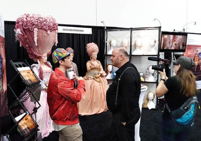 Atelier Bassi International at IMATS Los Angeles booth wig show Orlando Bassi youtuber interview