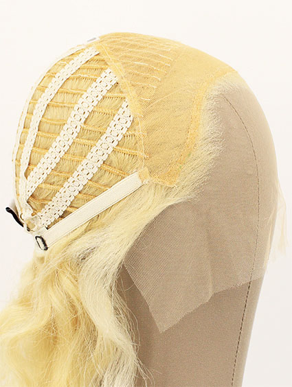 Woman Wig, Back wefted Front Hantied  in Theatre lace, Yak Hair 28cm (122gr), color Blonde