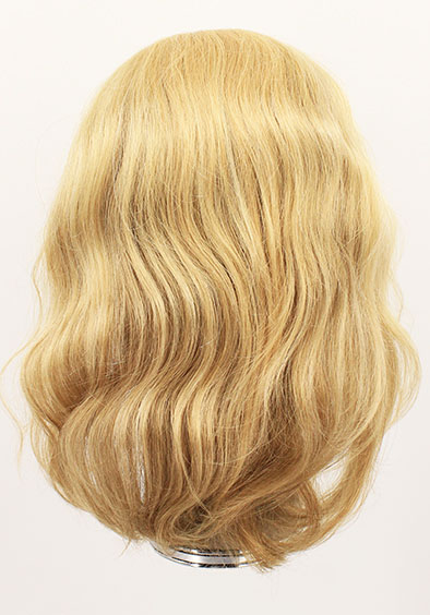 Woman Wig, 100% Hantied in Theatre lace, Human Hair 30cm (121gr), color Light Blonde