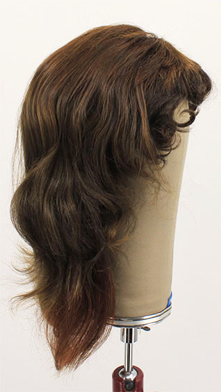 Woman Wig, full Wefted in Hard Front, Human Hair 15-30cm (208gr), color Light Brown