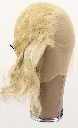 Woman Wig, 100% Hantied in Theatre Lace, Yak Hair 25cm (116gr), color Grey