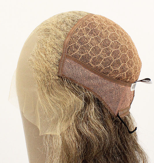 Woman Wig, 100% Hantied in Theatre Lace, Yak Hair 40cm (117gr), color Light Grey