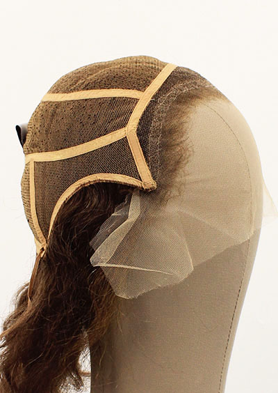 Woman Wig, 100% Hantied in Theatre Lace, Yak Hair 25cm (112gr), color Brown