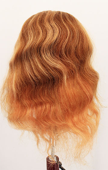 Woman Wig, Back wefted Front Hantied  in Theatre Lace, Yak Hair 35cm (160 gr), color Brown