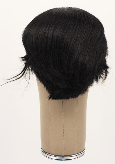 Man Wig, 100% Hantied in Theatre Lace, Human Hair 4-17cm (72gr), color Black