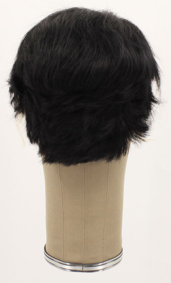 Man Wig, 100% Hantied in Theatre Lace, Human Hair 1-20cm (65gr), color Black