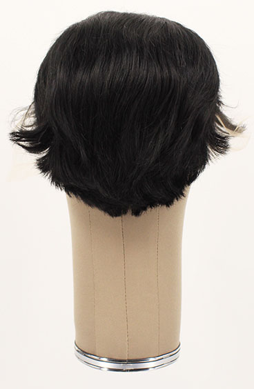 Man Wig, 100% Hantied in Theatre Lace, Human Hair 2-15cm (67gr), color Black