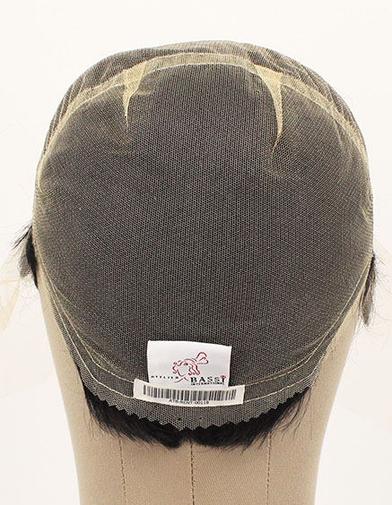 Man Wig, 100% Hantied in Theatre Lace, Human Hair 2-15cm (67gr), color Black