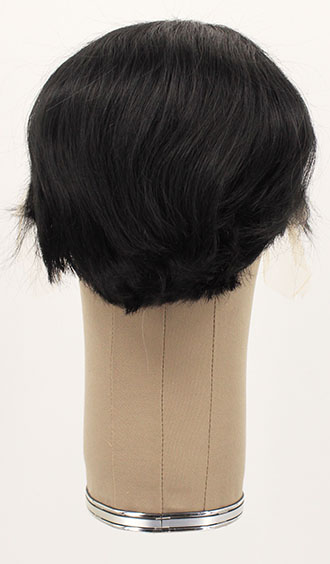 Man Wig, 100% Hantied in Theatre Lace, Human Hair 2-21cm (75gr), color Black