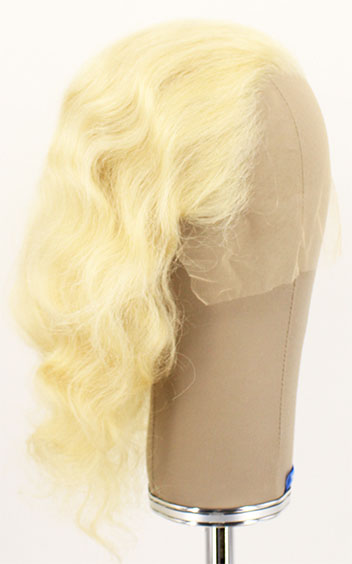 Woman Wig, 100% Hantied in Theatre Lace, Human Hair 35cm (139gr), color Brown