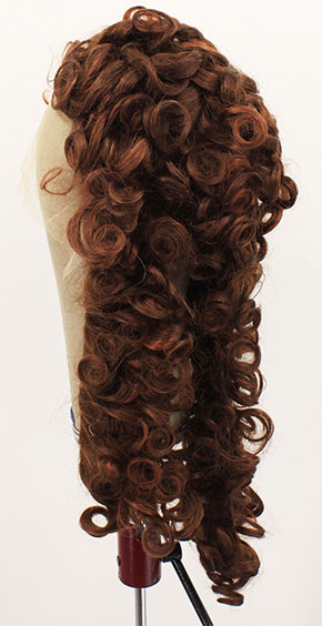 Woman Wig, Back wefted Front Hantied in Theatre Lace, Human Hair 18cm (312gr), color Light Brown