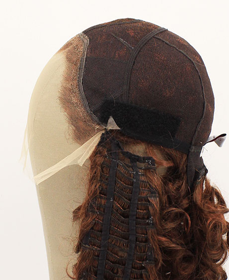 Woman Wig, Back wefted Front Hantied in Theatre Lace, Human Hair 18cm (312gr), color Light Brown