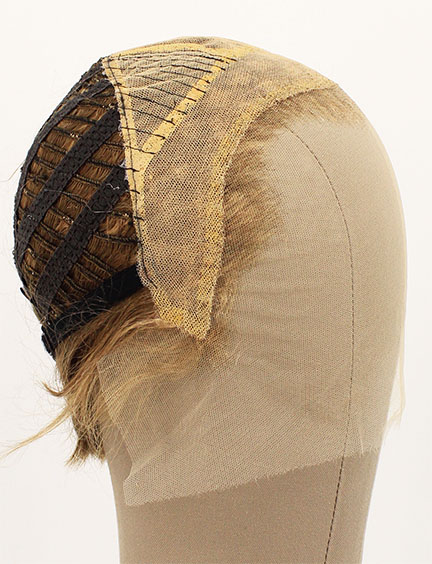 Man Wig, Back wefted Front Hantied in Theatre Lace, Human Hair 15-30cm (102gr), color Light Blonde