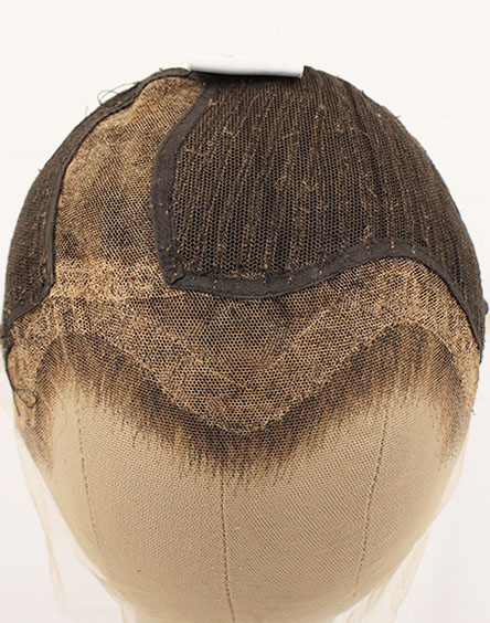 Man Wig, Back wefted Front Hantied in Theatre Lace, Human Hair 5-14cm (96gr), color Brown