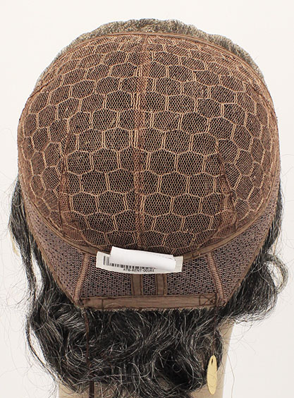 Man Wig, 100% Hantied in Theatre Lace, Human Hair mix Synthetic 20cm (85gr), color Dark Grey