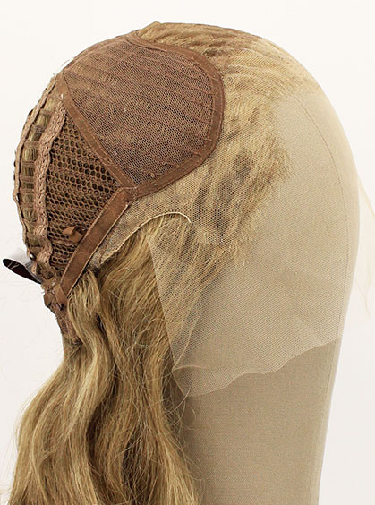 Woman Wig, Back wefted Front Hantied in Theatre Lace, Human Hair 20-37cm (151gr), color Ash Blond