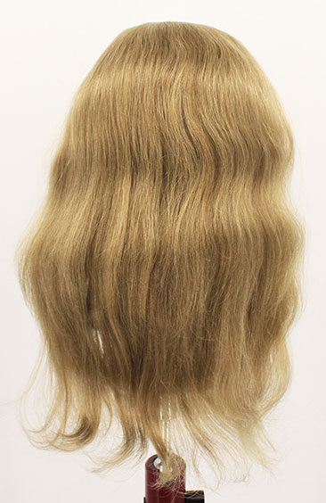 Woman Wig, Back wefted Front Hantied in Theatre Lace, Human Hair 20-37cm (151gr), color Ash Blond