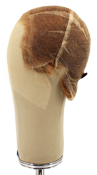 Man Wig, 100% Full Hantied in Theatre lace, Human Hair 7-16cm (59gr), color Brown