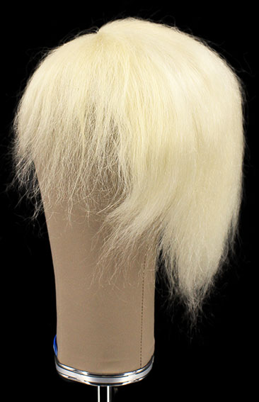 Man Wig, 100% Full Hantied in Hard Front, Yak Hair 12-18cm (73gr), color White
