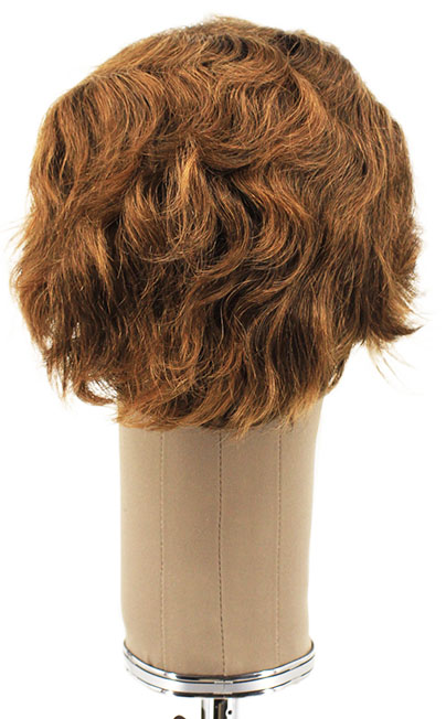 Man Wig, Back wefted front hantied in Theatre Lace front, Human Hair 5-13cm (106gr), color Light Brown