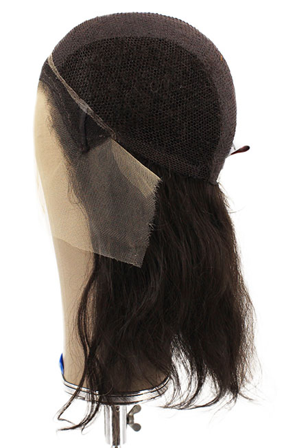 Woman Wig, 100% Full Hantied in Thetre Lace, Synthetic Hair 32cm (140gr), color Black