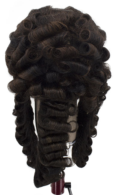 Man Wig, Back wefted Front Hantied in Theatre Lace, Yak Hair (284 gr), color Dark Brown