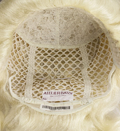 Woman Wig, Full wefted in Hard Front Lace, Yak Hair (299gr), color White