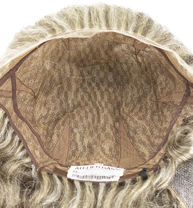 Woman Wig, 100% Hantied in Theatre lace, Yak Hair 16-23cm (161gr), color Light Grey