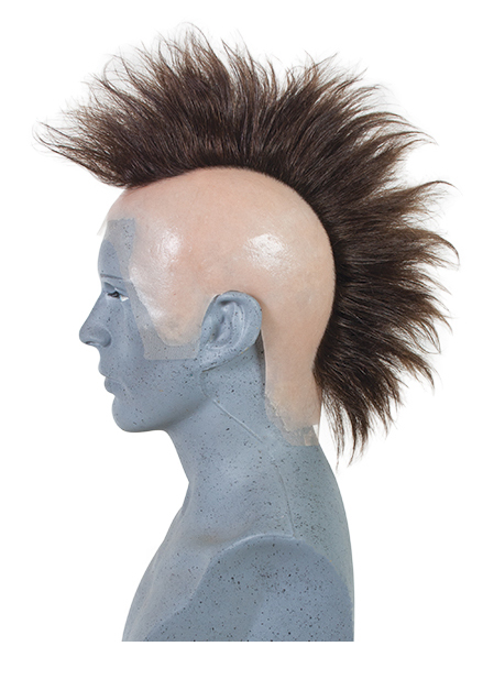 ATB Silicone Bald Cap with Mohawk, Synthetic Hair