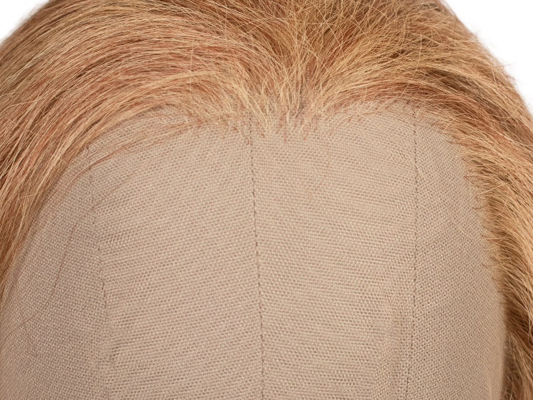 Theatre Lacefront Wig 100% handtied - Synthetic hair 7.8inch Reddish brown grey