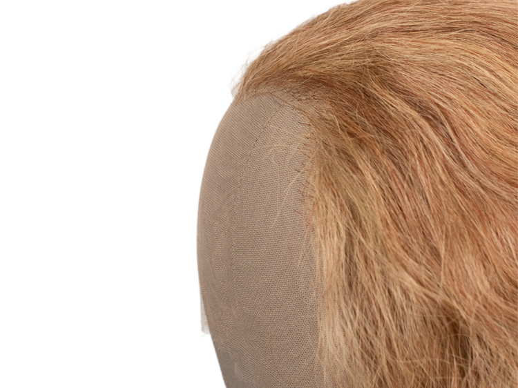 Theatre Lacefront Wig 100% handtied - Synthetic hair 7.8inch Reddish brown grey