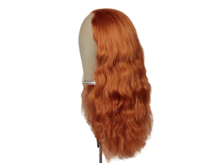 Theatre Lacefront Wig handtied with wefted back - Synthetic hair 17.7inch Orange Copper