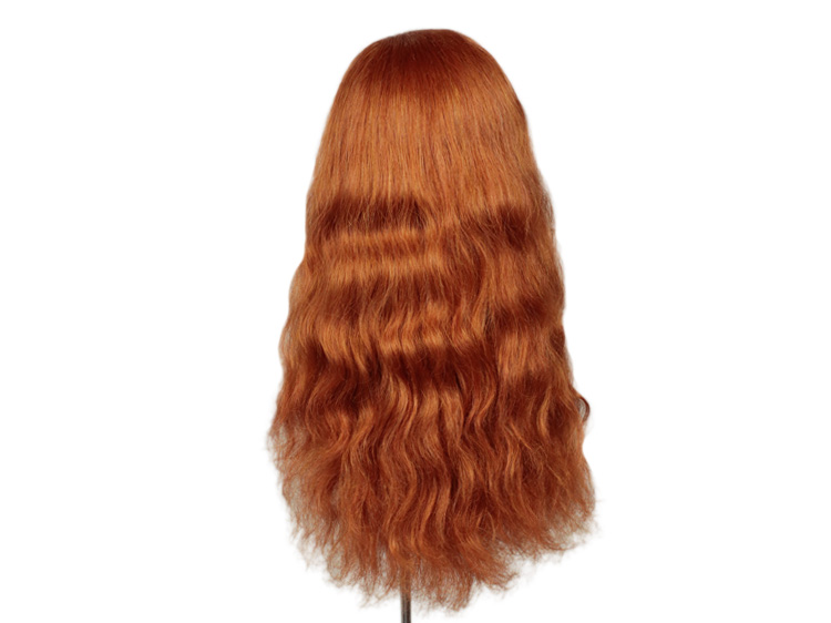 Theatre Lacefront Wig handtied with wefted back - Synthetic hair 17.7inch Orange Copper