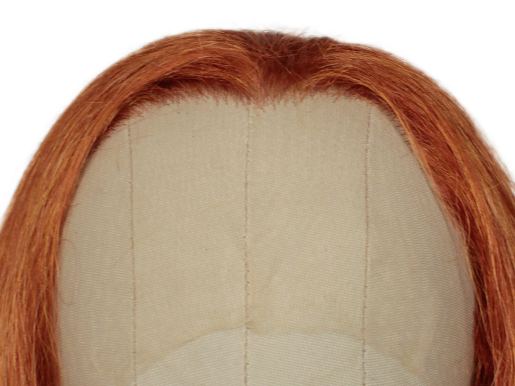Theatre Lacefront Wig handtied with wefted back - Synthetic hair 17.7inch Orange Copper