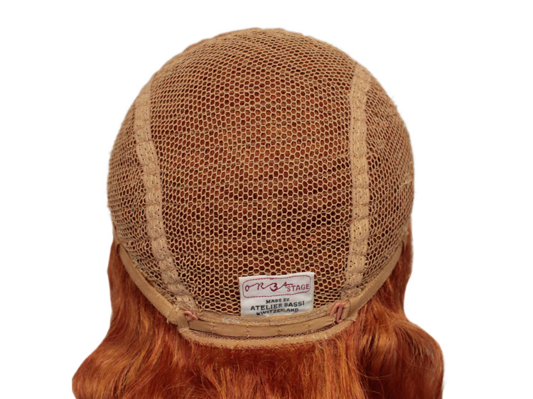 Theatre Lacefront Wig handtied with wefted back - Synthetic hair 17.7inch Orange Copper